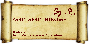 Szánthó Nikolett névjegykártya