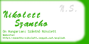 nikolett szantho business card